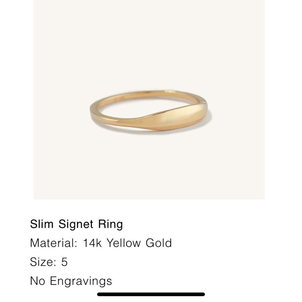 Mejuri Slim Signet Ring - Size 5